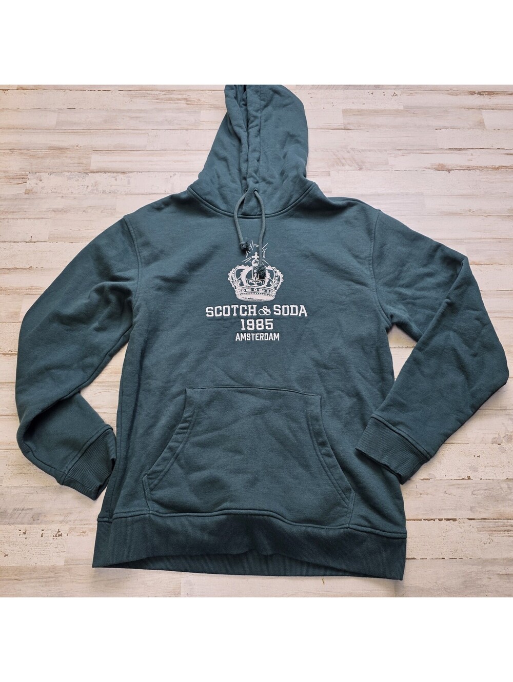 Scotch & Soda Amsterdam Hoodie Sweatshirt Embroidered Green Size MED